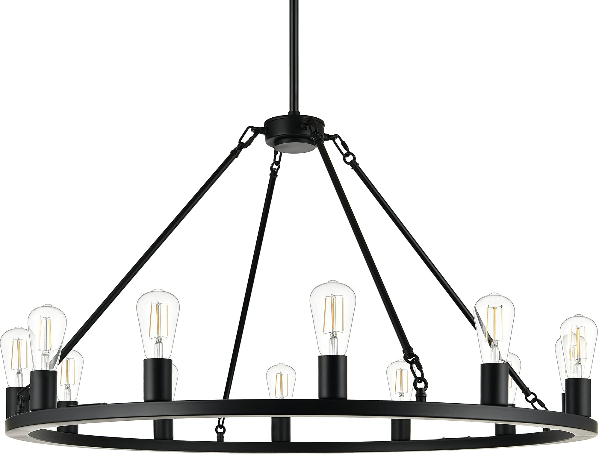 Sonoro Black Chandelier Dining Room Light Fixture Large Wagon Wheel Chandelier