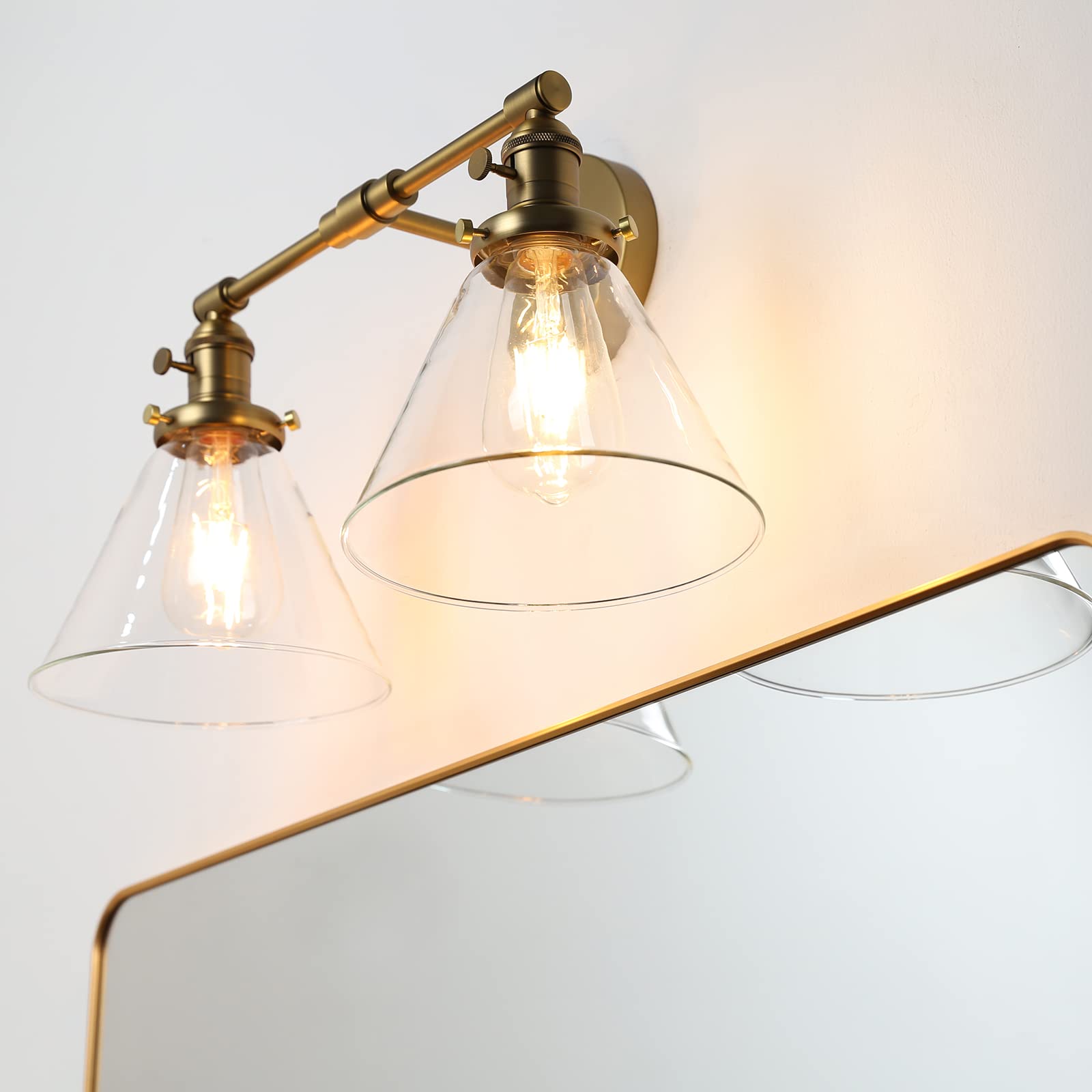 Phansthy Double Sconce Antique Industrial Wall Sconce Light with Dual 7.3 Inch Cone Canopy(Antique)