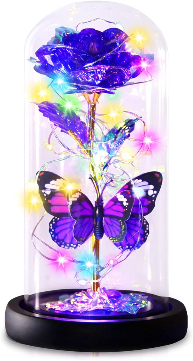 Eternal Rose Glass Flower Birthday Gifts - Women Gifts for Her Anniversary Valentines