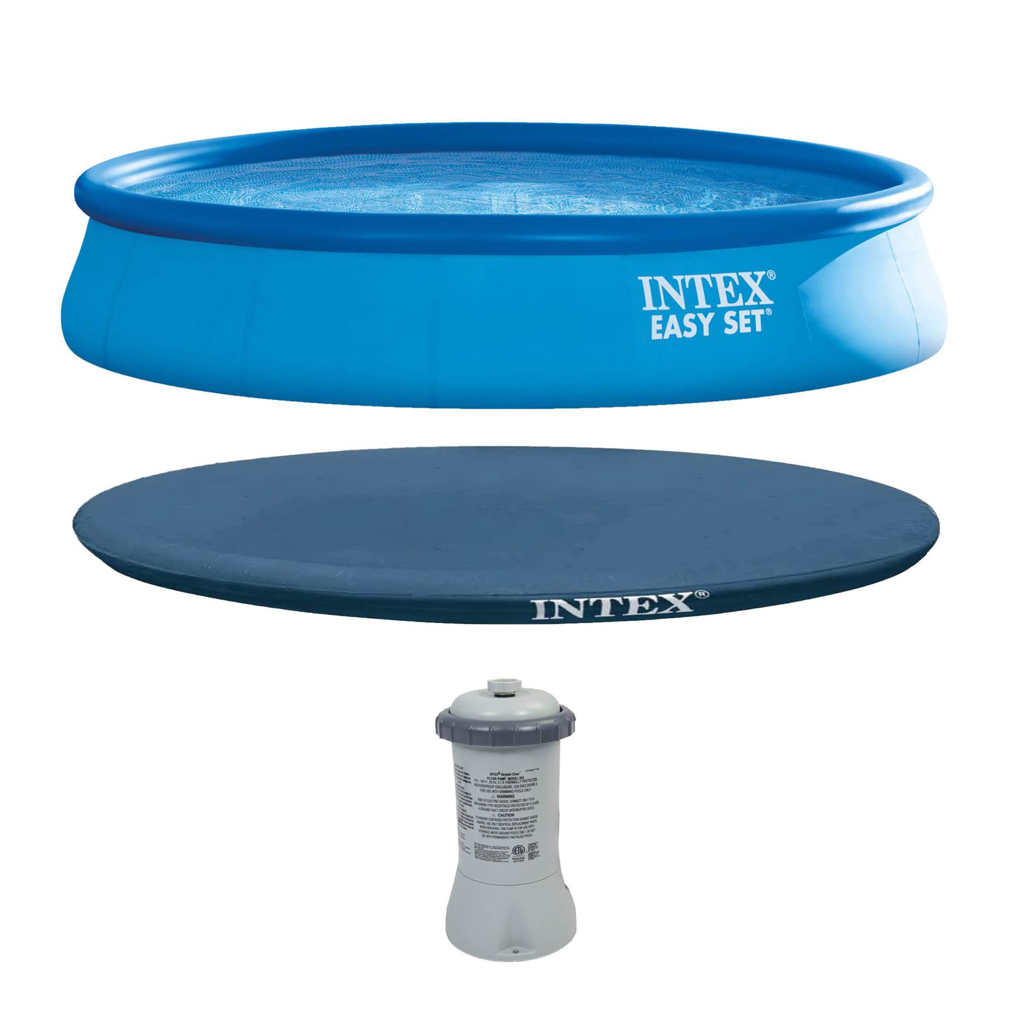 Easy Set Inflatable Ring Top Round Above Ground Swimming Pool with Cover