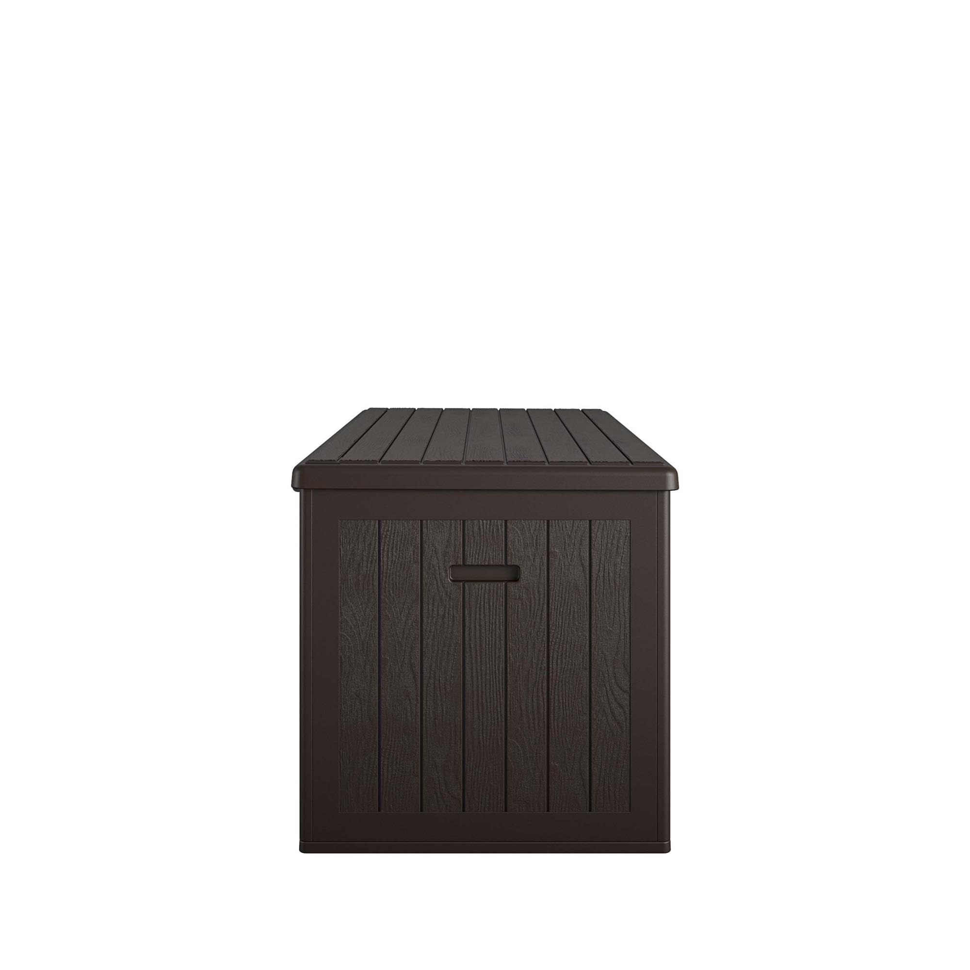 Gallon Outdoor Storage Box with Storage Divider, Weather Resistant Resin