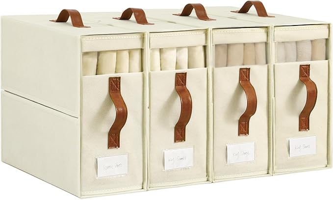 Closet Organizers and Storage, 8 Pack Foldable Bedding Storage for Queen or King