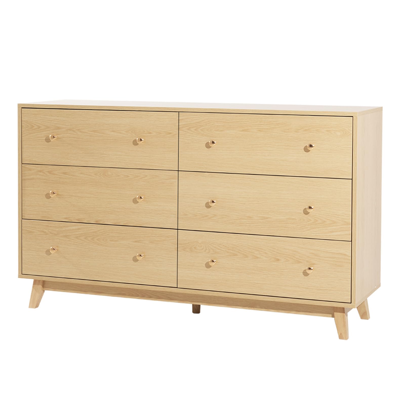 Dresser, Wooden Chest of Drawers with Sliding with Anti-tip Device, Modern
