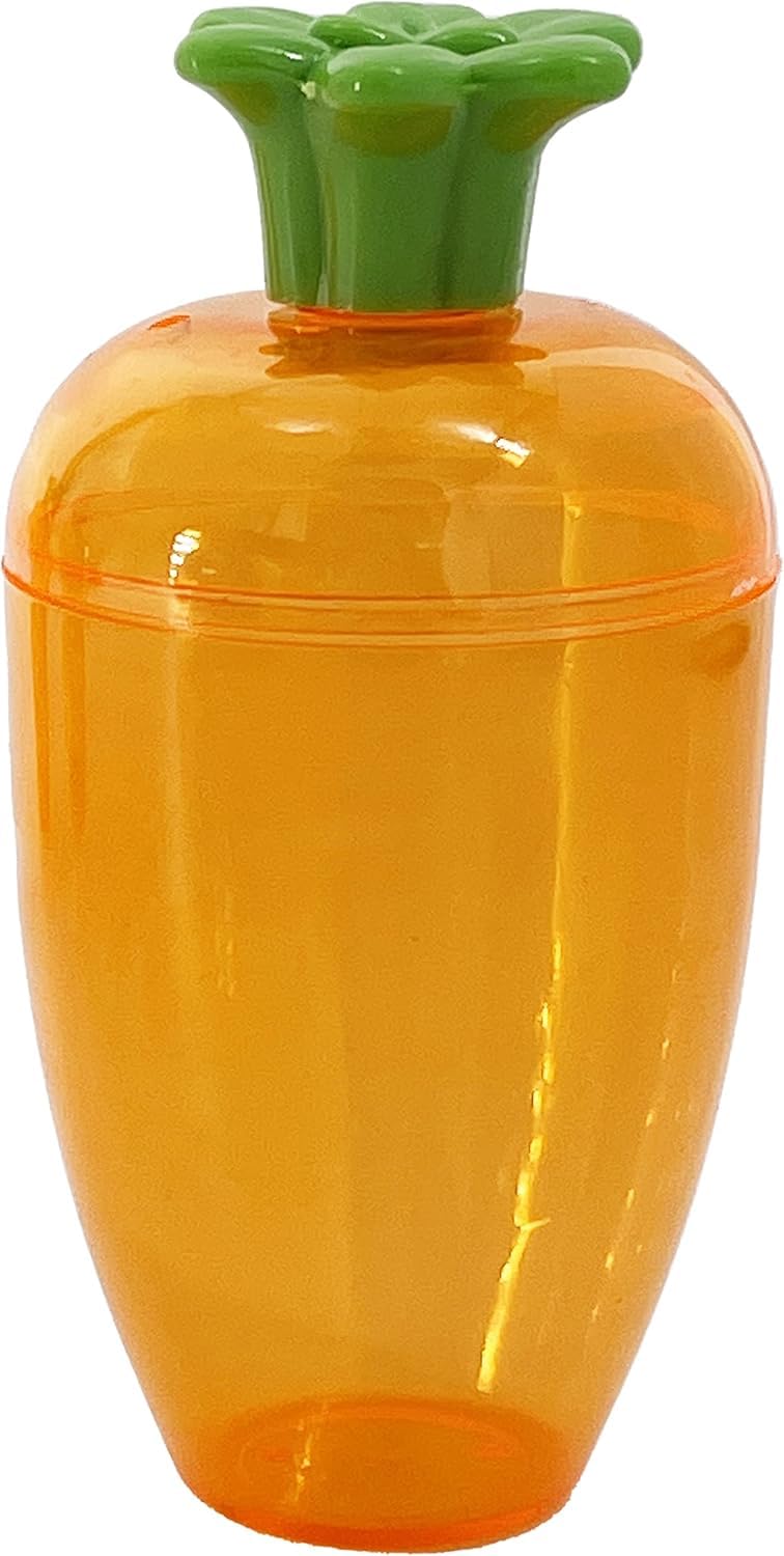 The Dreidel Company Fillable Easter Carrots Containers, Bright Orange Plastic Carrot