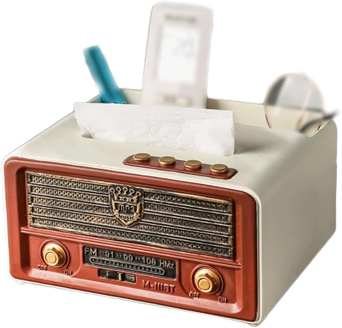 Convenient Desktop Tissue Box Cover Resin Tissue Box Holder Rectangular Decorative