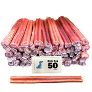 Dog Treats - 6 Inch Medium Size Bully Sticks (50 Count) - Bulk Bully Sticks for Dogs