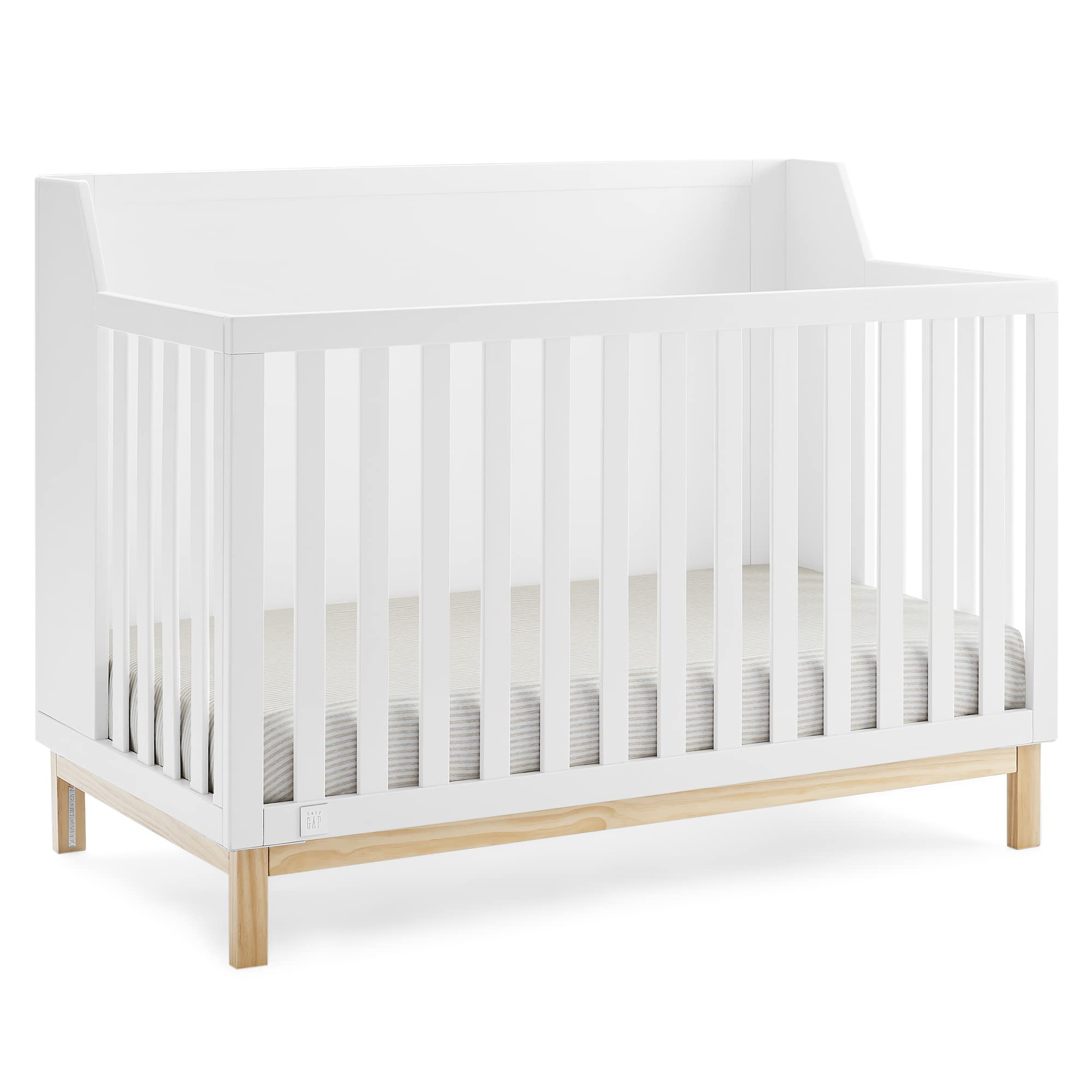 Oxford 6-in-1 Convertible Crib - Greenguard Gold Certified, Bianca White/Natural