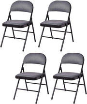 Folding Chairs, Stackable Fabric Commercial Chair with Metal Frame