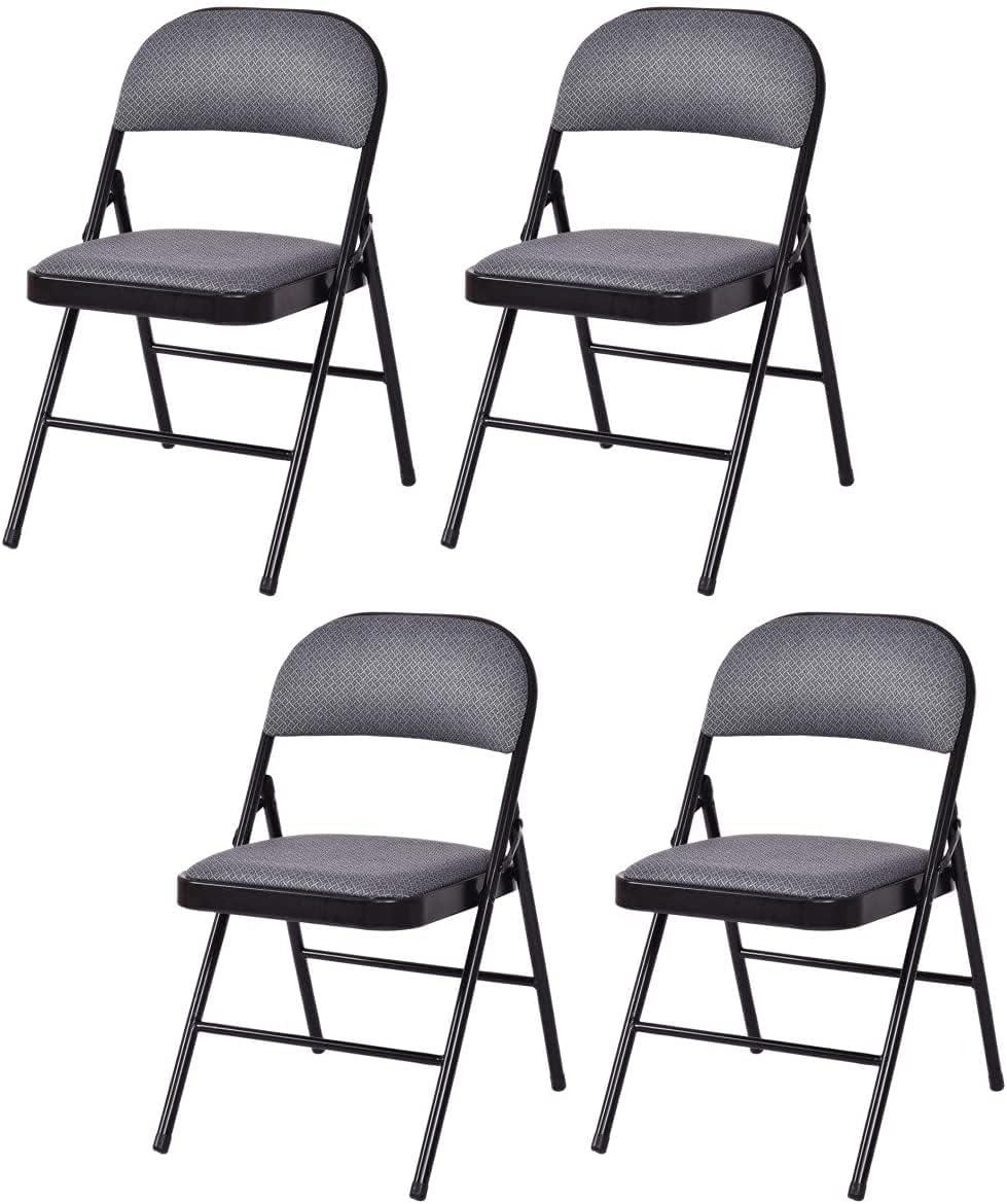 Folding Chairs, Stackable Fabric Commercial Chair with Metal Frame