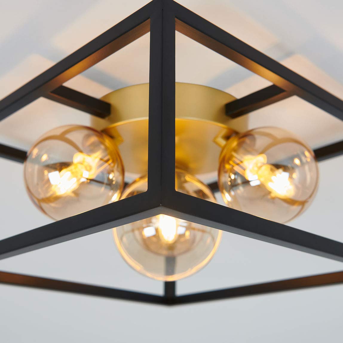 Griffintown Square Flush Mount with Glass Ball Shade