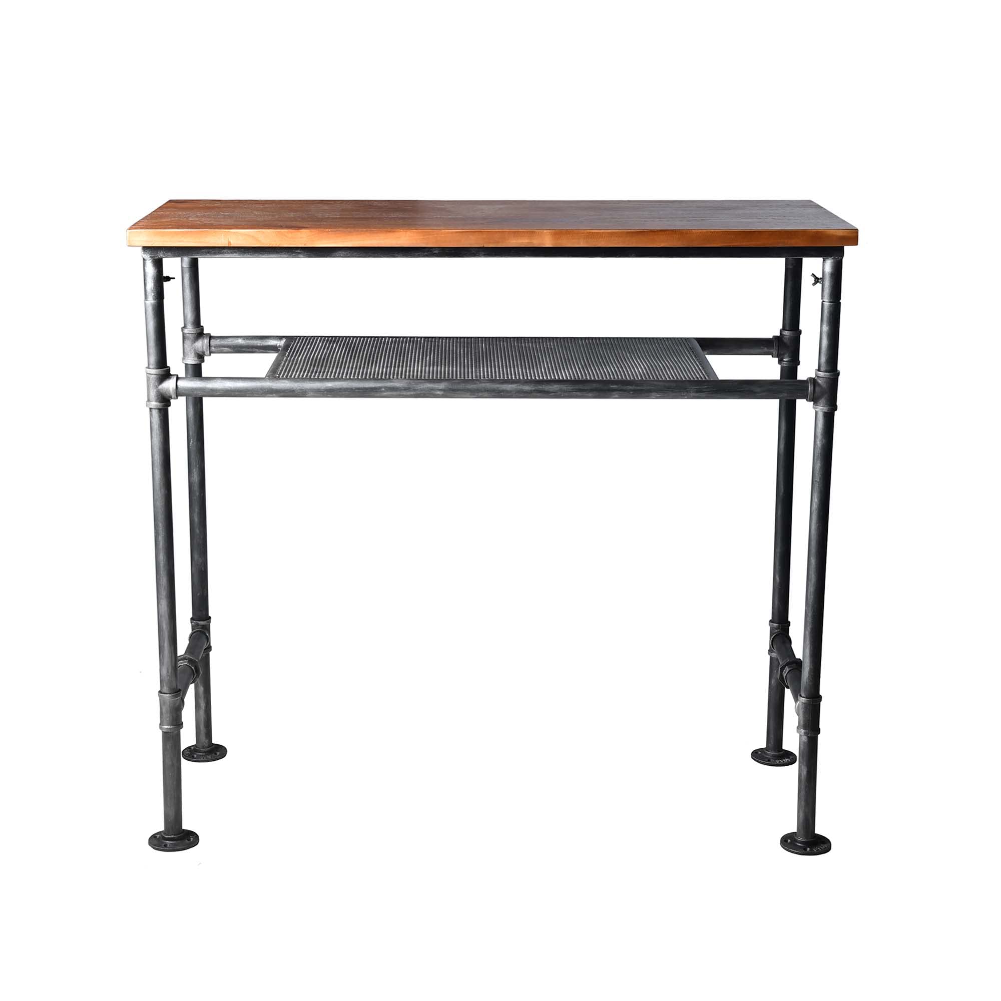 Industrial Rustic 41.3" Height Solid Pine Wood Top Rectangular Pub Bar Table Bar