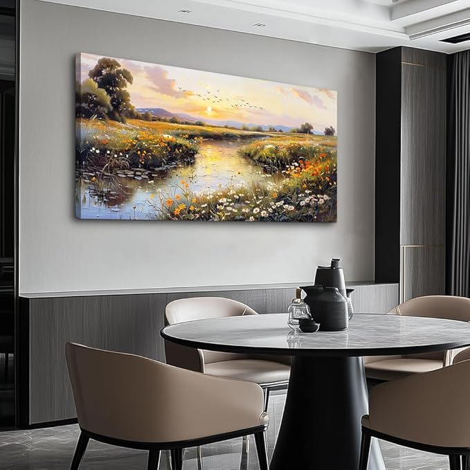 Large Canvas Wall Art For Living Room Wall Decor For Bedroom Blue Tree Landscape Wall