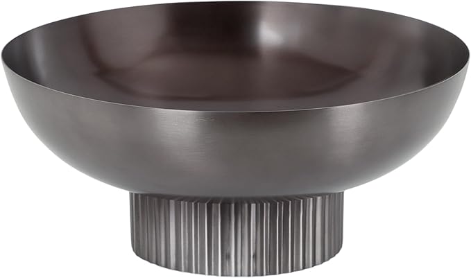 Decorative Metal Bowl, 12 Inch Diameter, Brass, Modern Raised Fruit Bowl for Kitchen