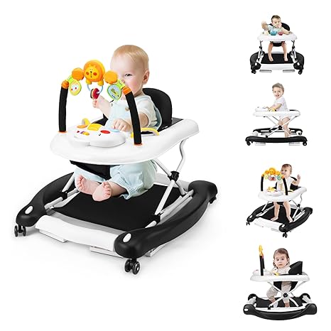 5-in-1 Baby Walker, Baby Walkers for Boys Girls 6-12 Months, Foldable Activity