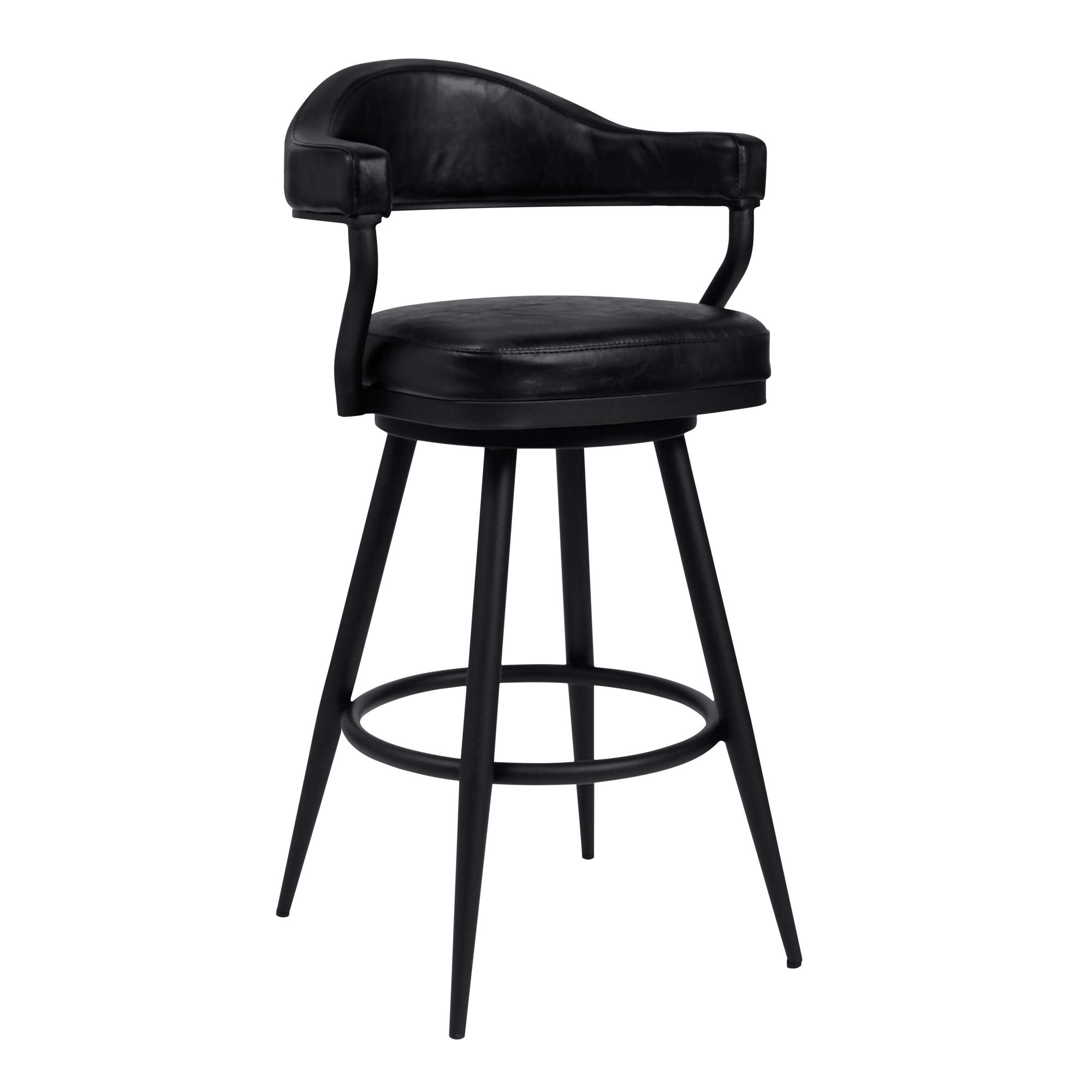 26" Counter Height Barstool in a Black Powder Coated Finish and Vintage Black