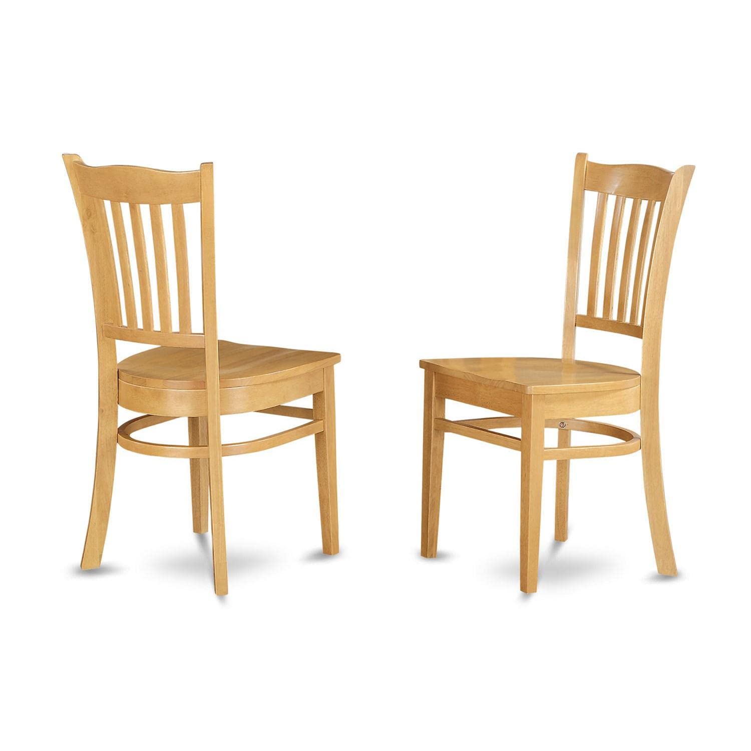 Groton Kitchen Dining Chairs - Slat Back Wooden Seat Chairs