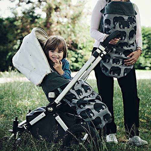 BundleBean - GO - Sling, Carseat, or Stroller Cover - Waterproof - Gray Elephant