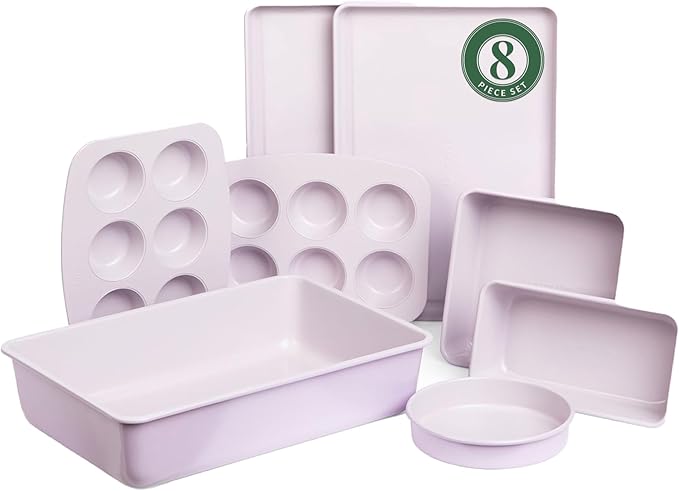 8-Piece Bakeware Set | Non-Stick Baking Set with Ceramic Finish