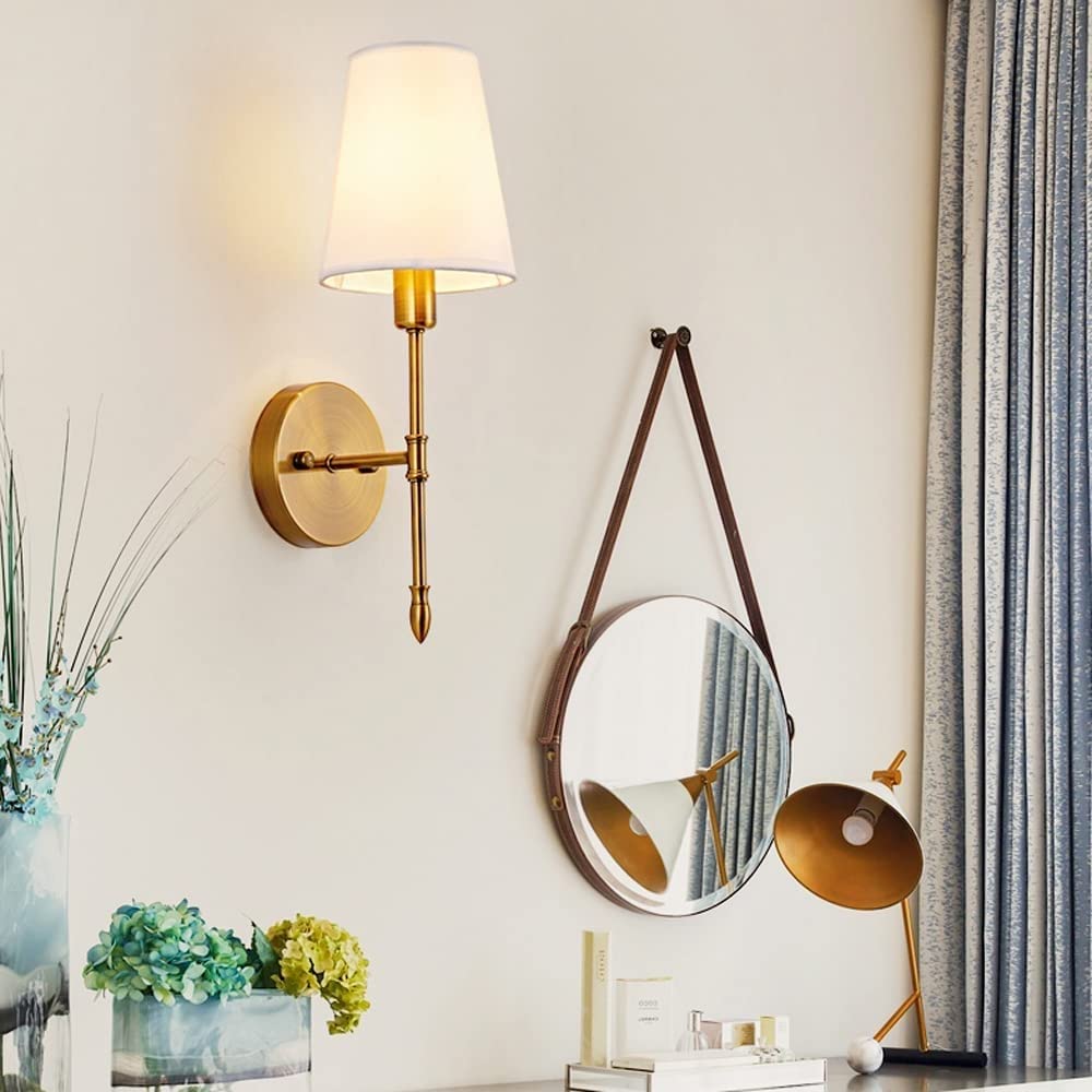 Powered Sconces Set Of 2,No Wiring Required Fabric Wall Lamps,With Remote Dimmable