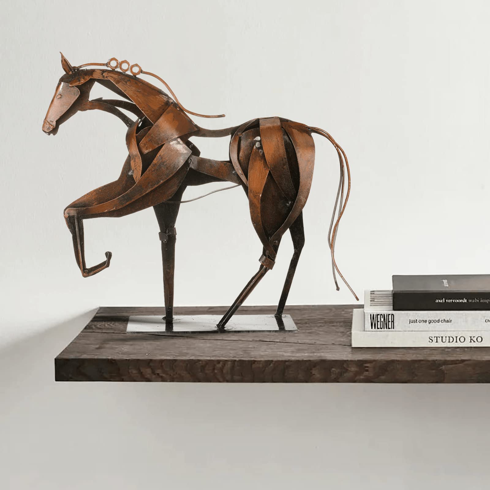 Metal Horse Statue Decor, Handmade Strong Modern Horse Sculpture Handicraft
