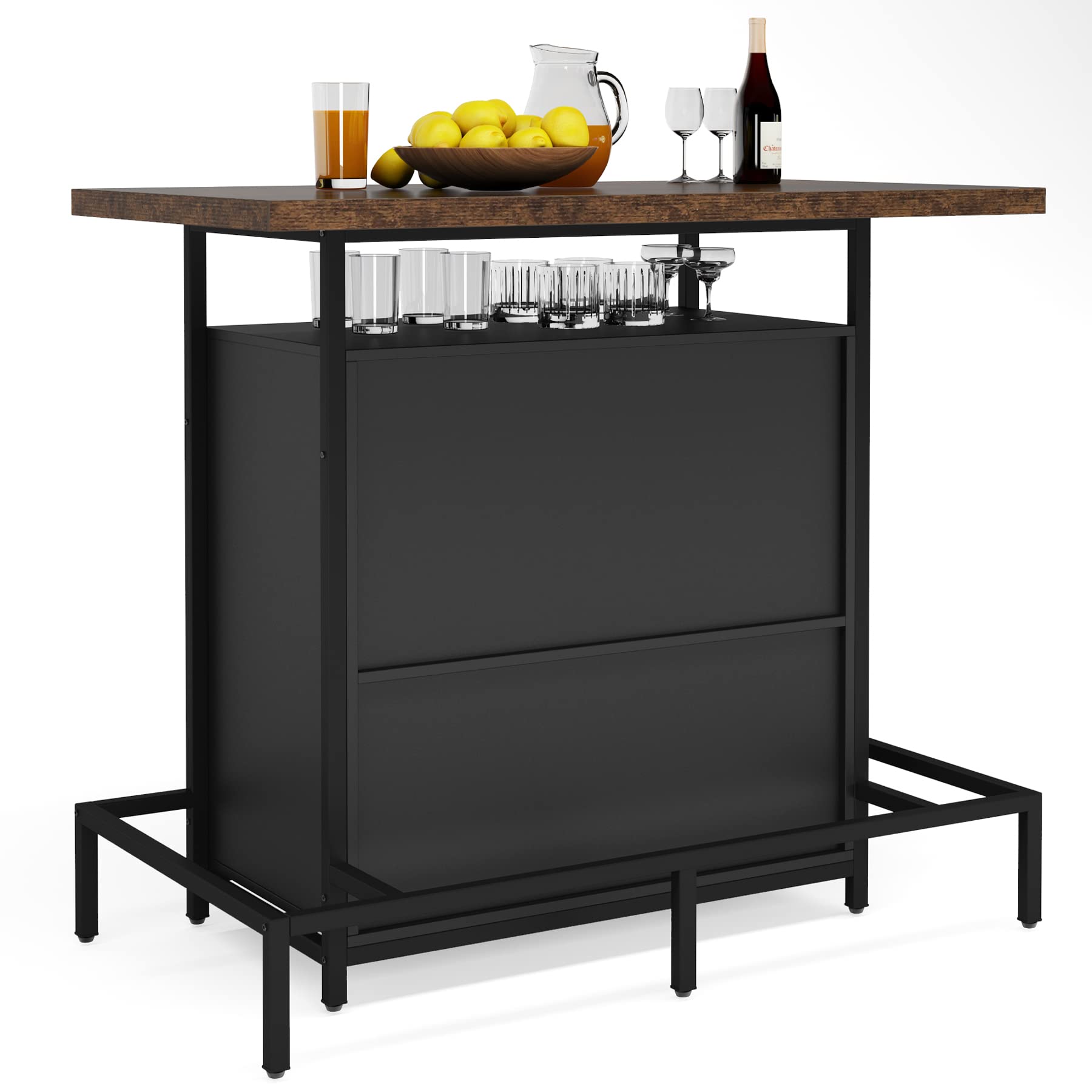Home Bar Unit Cabinet with Footrest