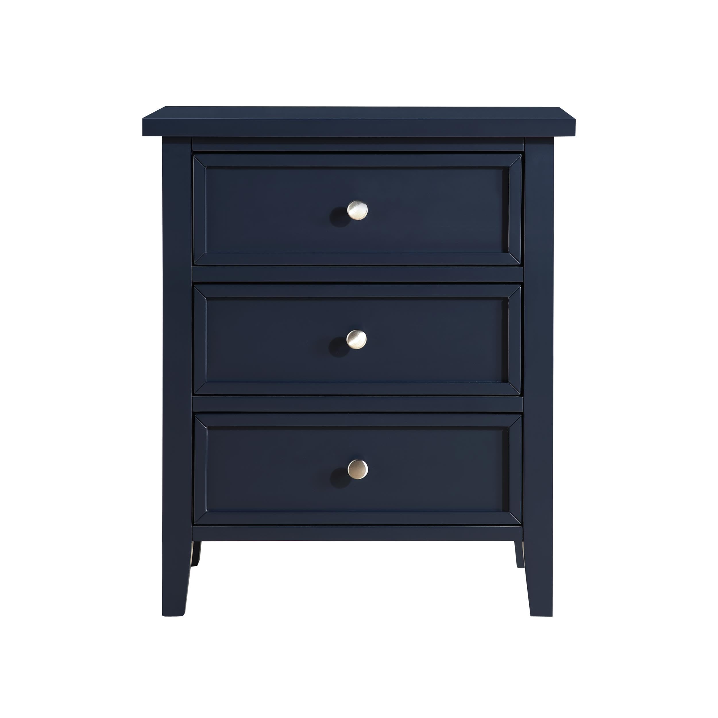 Lennon 3-Drawer Midnight Blue Wood Nightstand