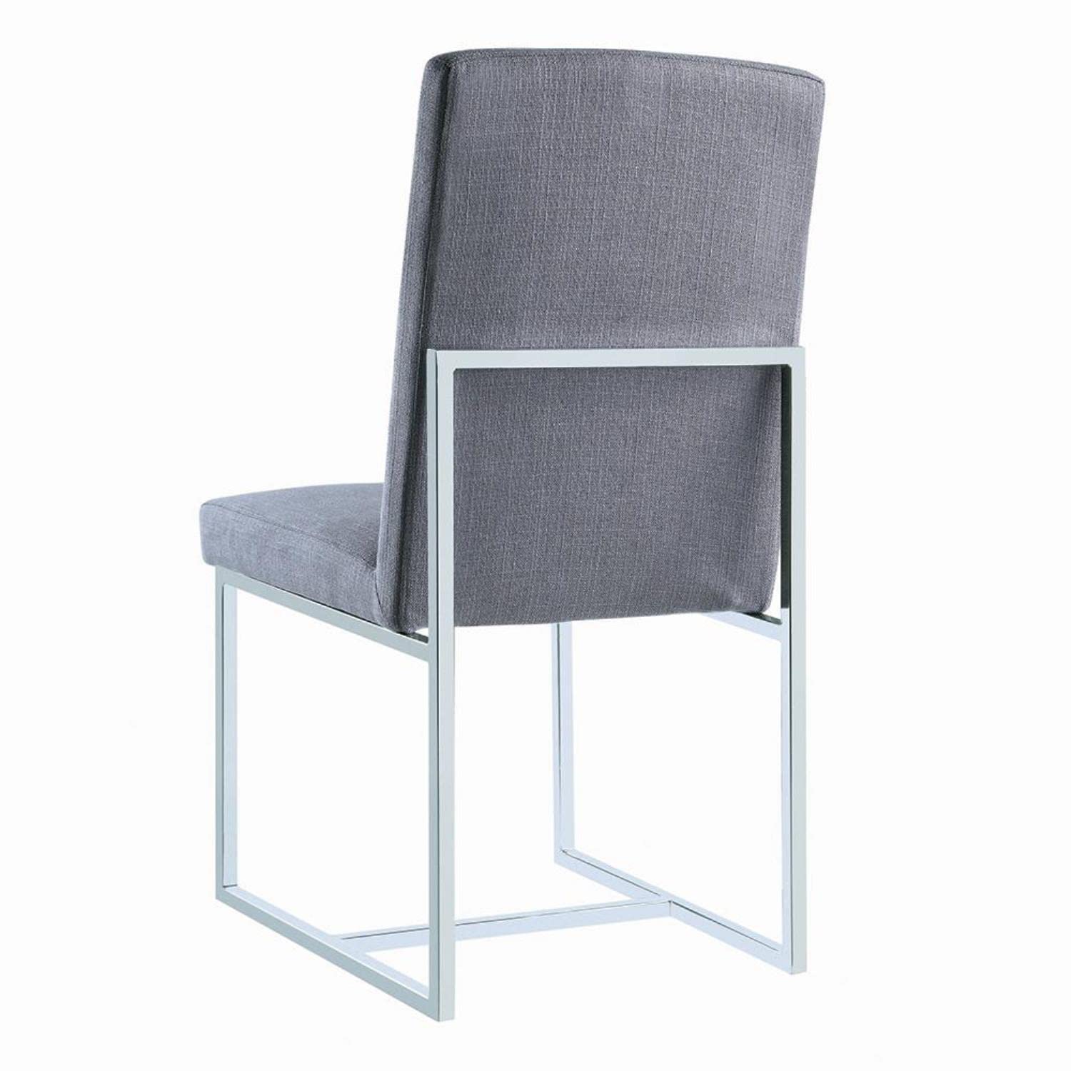Chairs Grey and Polished Chrome (Set of 2) 107143