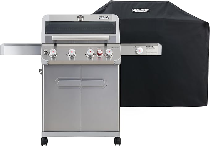 Outdoor Barbecue Stainless Steel 4 Burner Propane Gas Grill, 62
