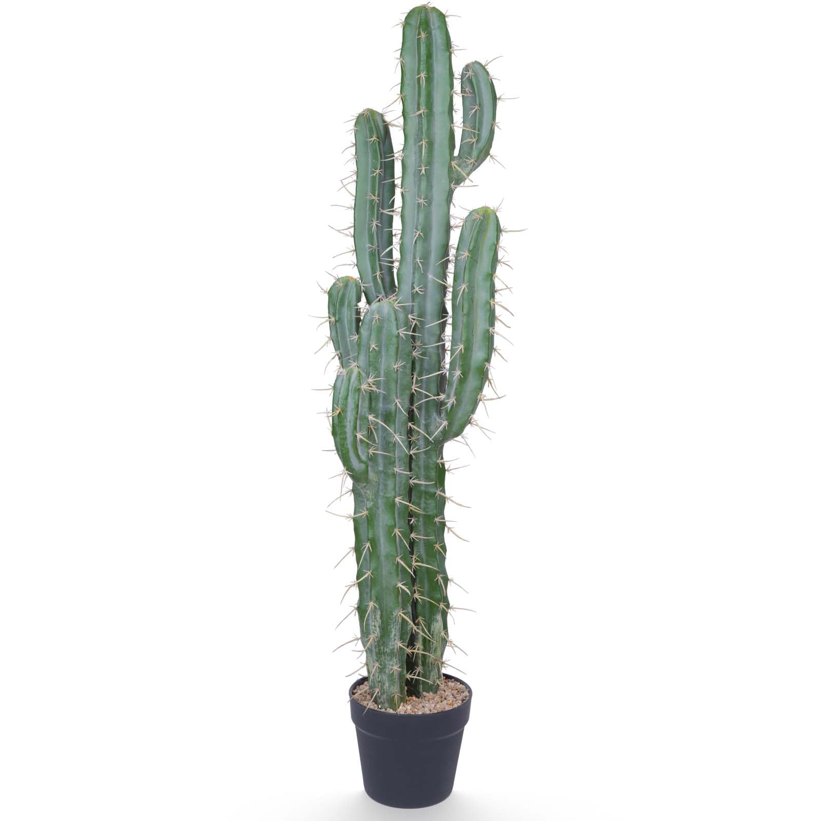 Artificial Cactus 39 Inch Fake Cacti Faux Plant with Black Planter for Home Garden Store