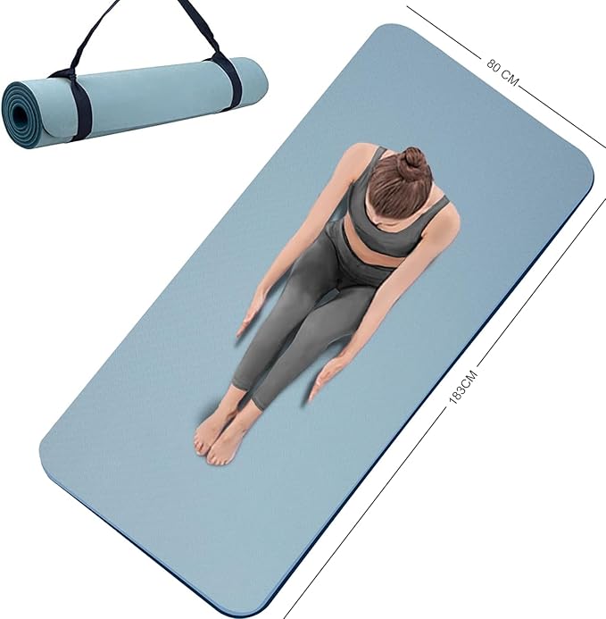 Double-Sided Non Slip, 72'' x 32'' x 7mm - Extra Wide & Thick Yoga
