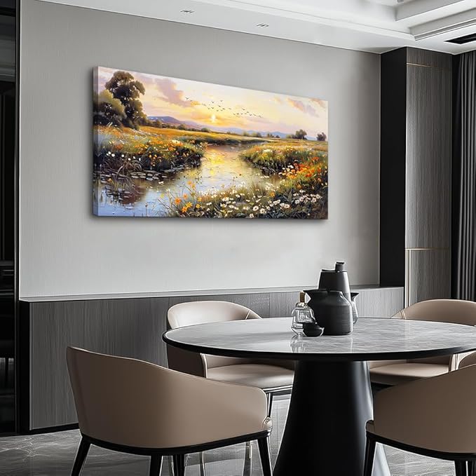 Large Canvas Wall Art For Living Room Wall Decor For Bedroom Blue Tree Landscape Wall