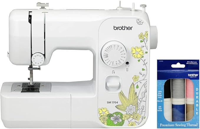 Sewing Machine, 7.6" x 17.25" x 13.8", White