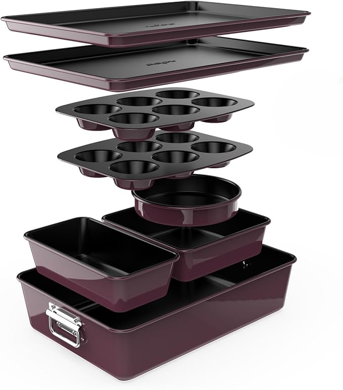8-Piece Nonstick Stackable Bakeware Set - PFOA, PFOS