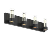 Modern 4-Light Vanity Light Fixture, Integrated Led and Premium Bubble Glass, for Bathroom