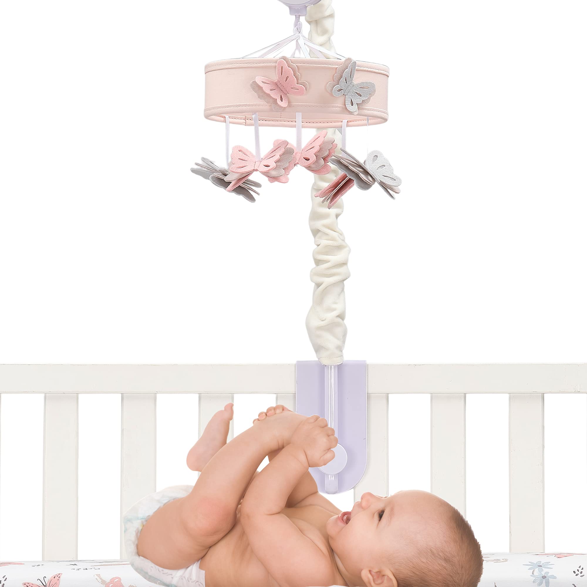 Baby Blooms Pink Butterfly Musical Baby Crib Mobile Soother Toy