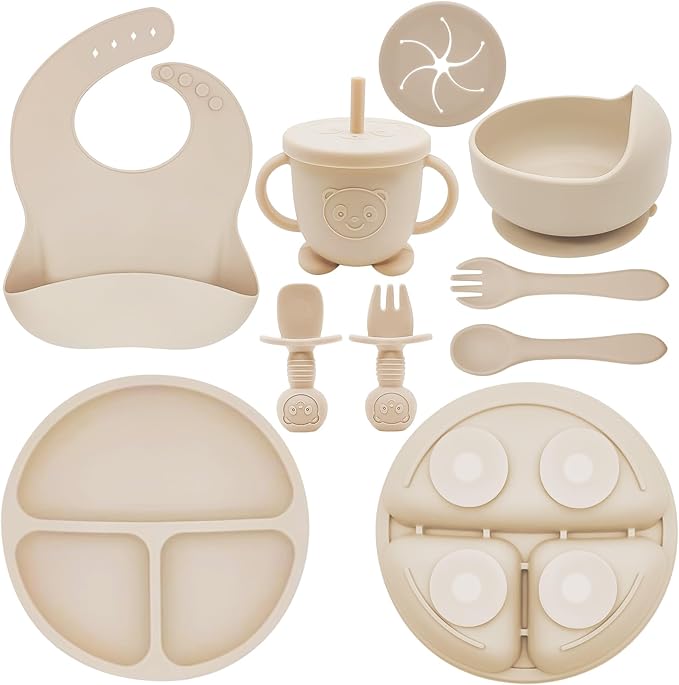 Silicone Baby Feeding Set | Baby Led Weaning Supplies Includes Suction Bowls