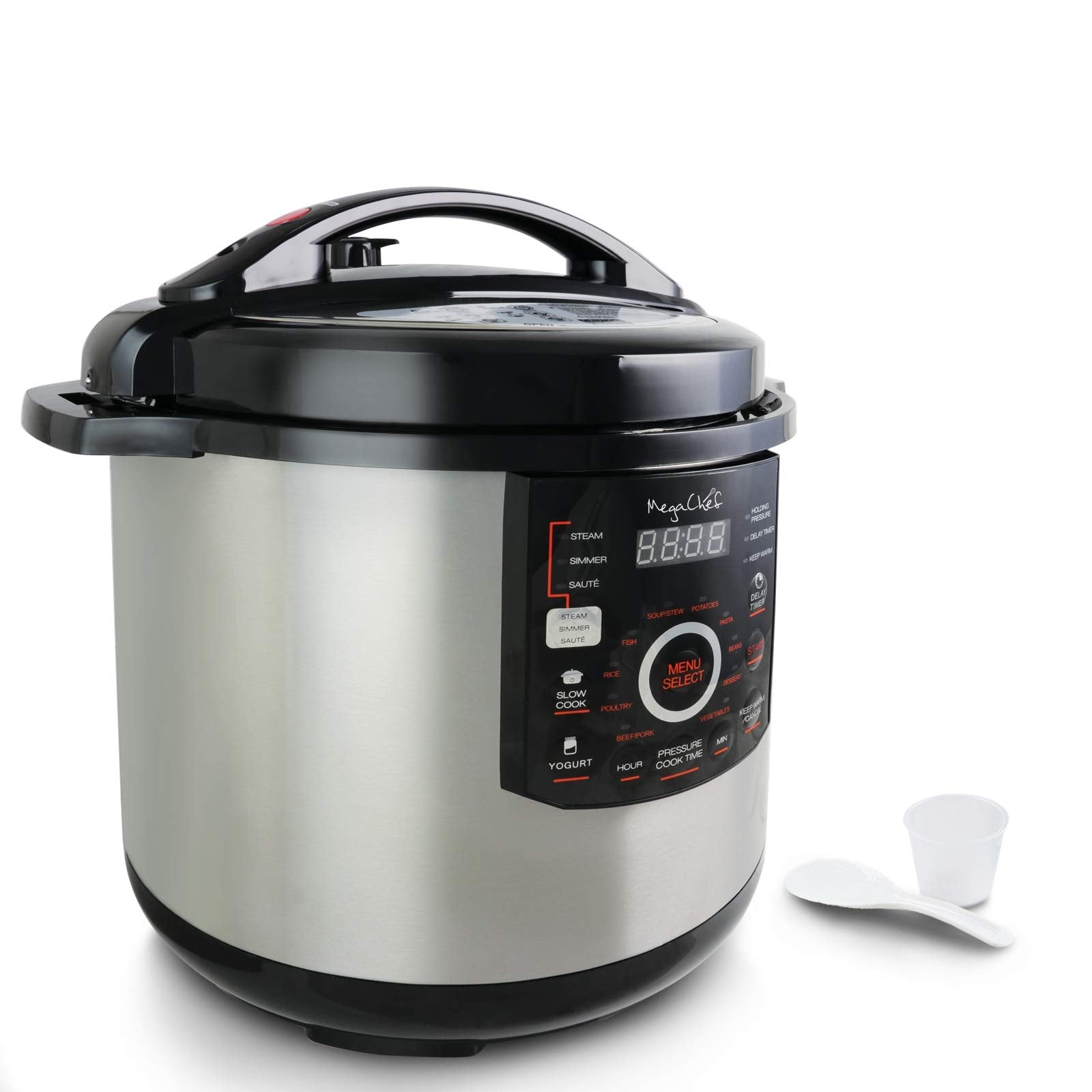 12 Quart Digital Pressure Cooker with 15 Preset Options and Glass Lid