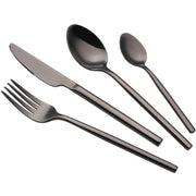24 Piece Silverware Set For 6 Black Heavy duty 18/10 Stainless Steel Flatware