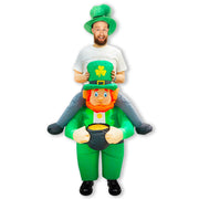 Adult St. Patrick Inflatable Leprechaun Costume with Pot of Gold