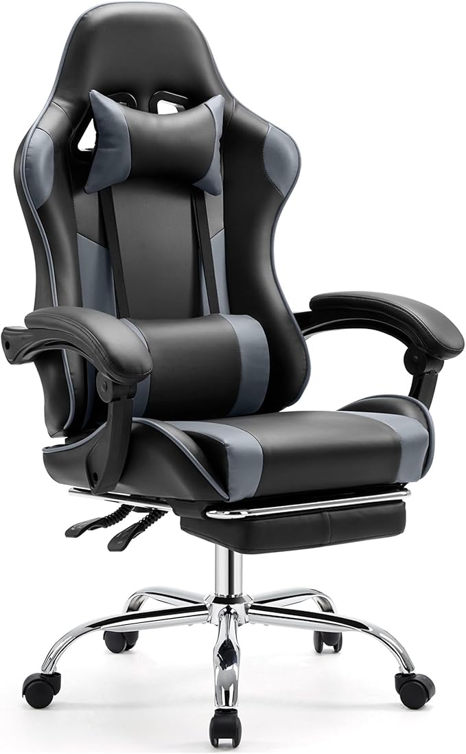 Gaming Chair with Footrest, Ergonomic Video Computer Chair,