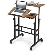 Height Adjustable Home Office Desk with Standing & Seating 2 Modes