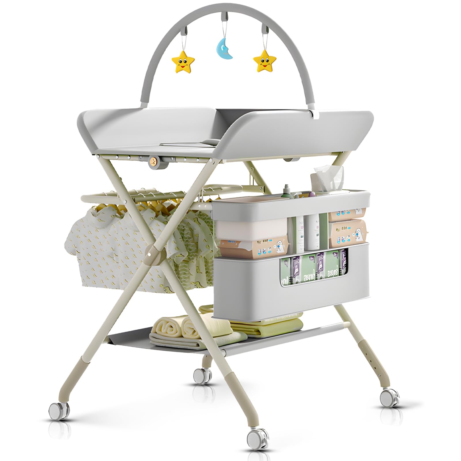 Foldable Portable Changing Table for Baby,Upgraded Style Baby Portable Diaper