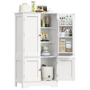 43'H Pantry Cabinet with 4 Doors, Kitchen Cabinet with 6 Door Shelves