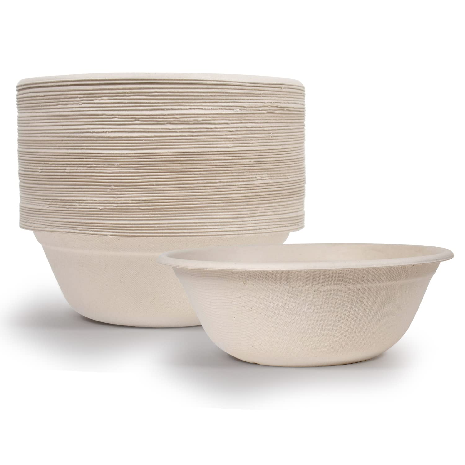 40 oz Disposable Eco Bowls Large 50 Pack Beige