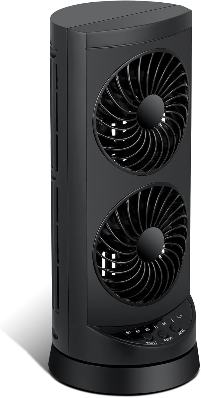 Tower Cooling Fans that Blow Cold Air, Standing Small Desk Fan with 3 Speeds & Timer