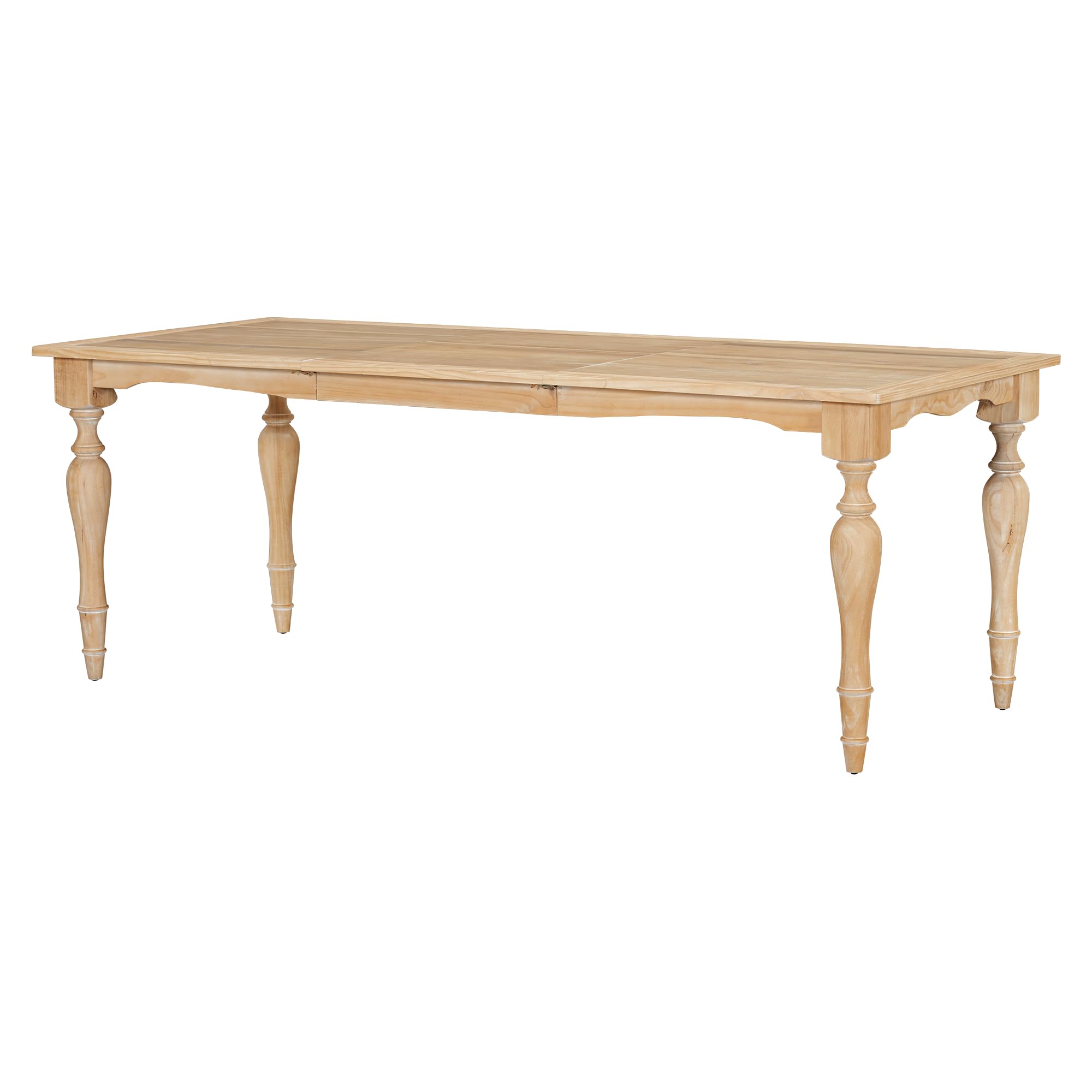 Vintage Traditional 82.7inch Extendable Dining Table with 23.6inch Removable Leaf