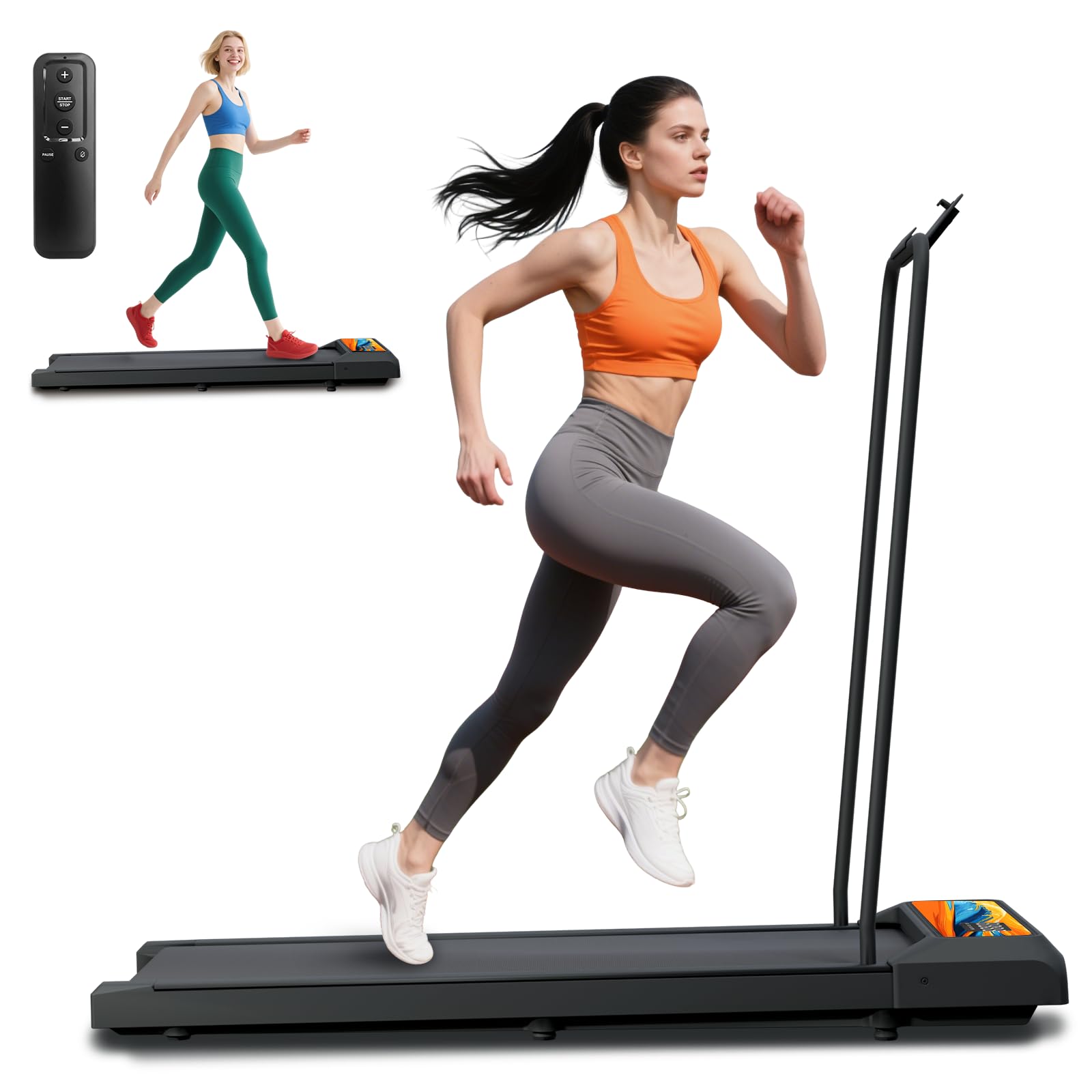Treadmill with Handles, Folding Foldable Electric Treadmills for Home Small