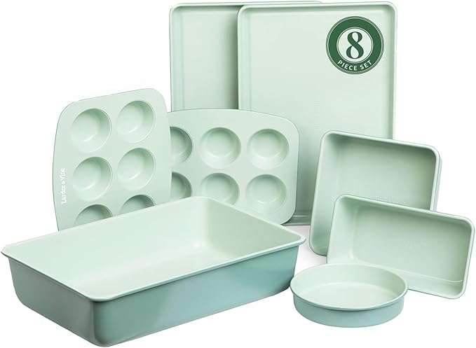 8-Piece Bakeware Set | Non-Stick Baking Set with Ceramic Finish