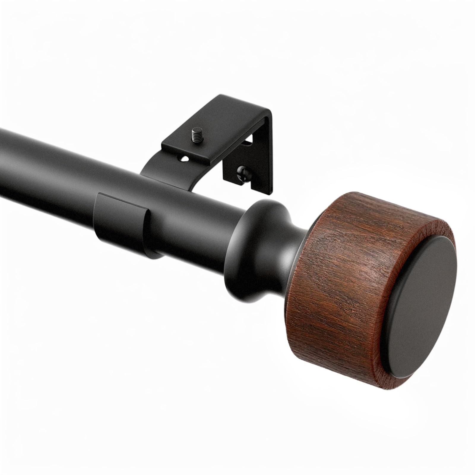 Wood Curtain Rods for Windows 66 to 120 Inch, 1” Diameter Drapery Rods