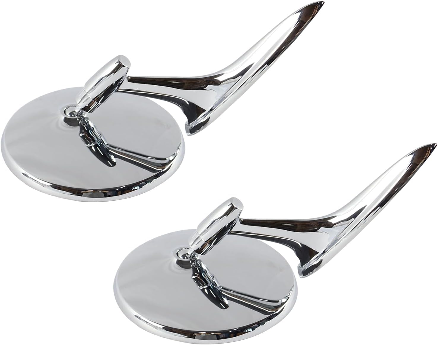 Outside Rearview Round Bowtie Mirrors Ribbed Base Left & Right Compatible